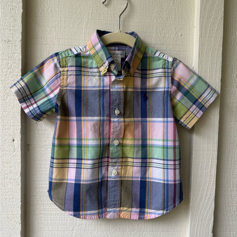 Ralph Lauren Blue and Green Button Down Shirt